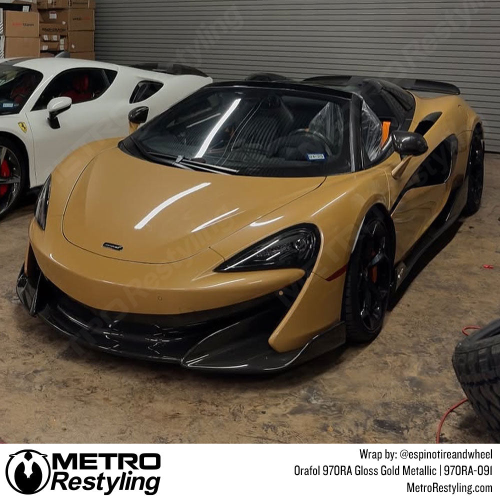 サンテクレア-ル　フローライト　ゴ-ルド Orafol Gloss Gold Metallic Vinyl Wrap | Metro Restyling