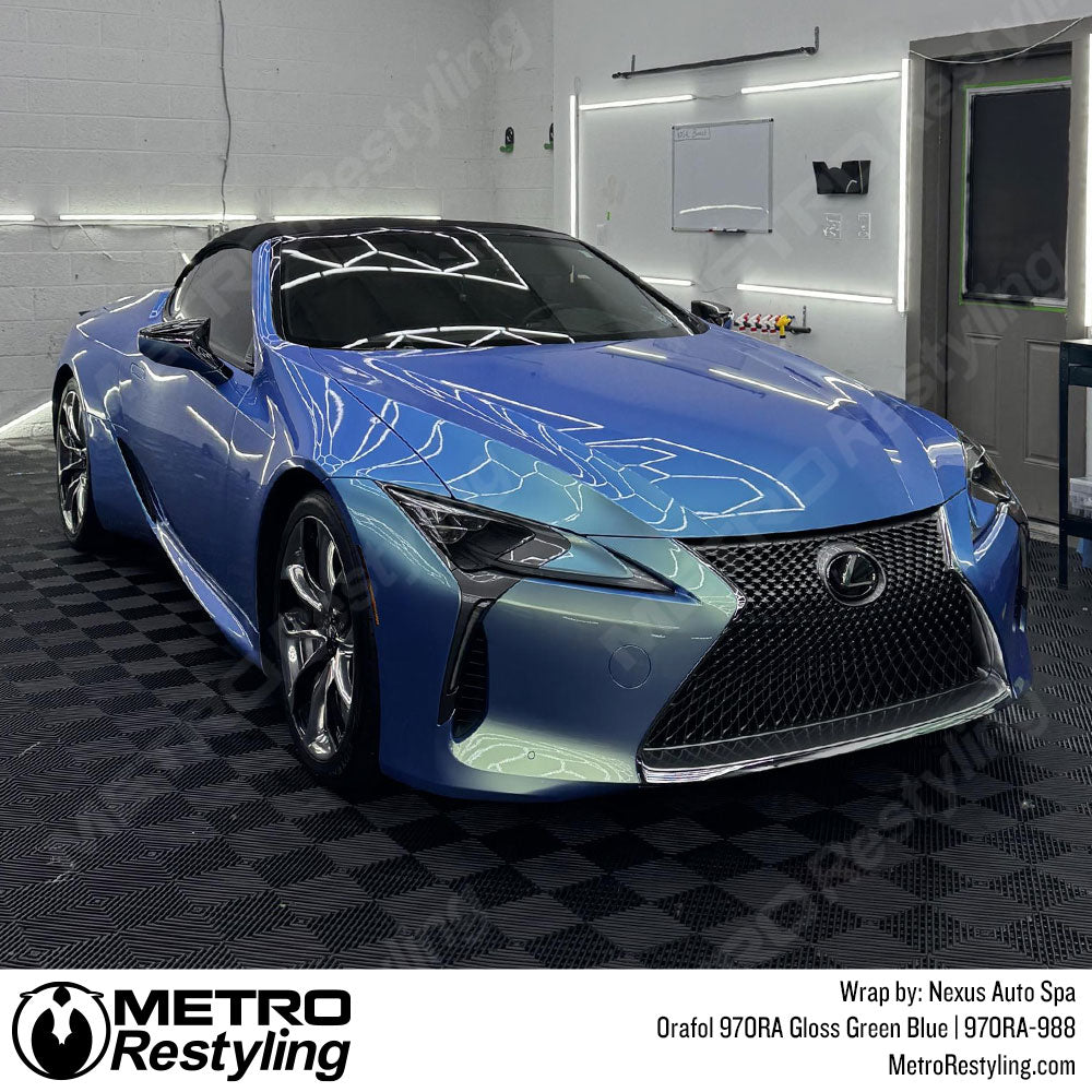 blue green car wrap