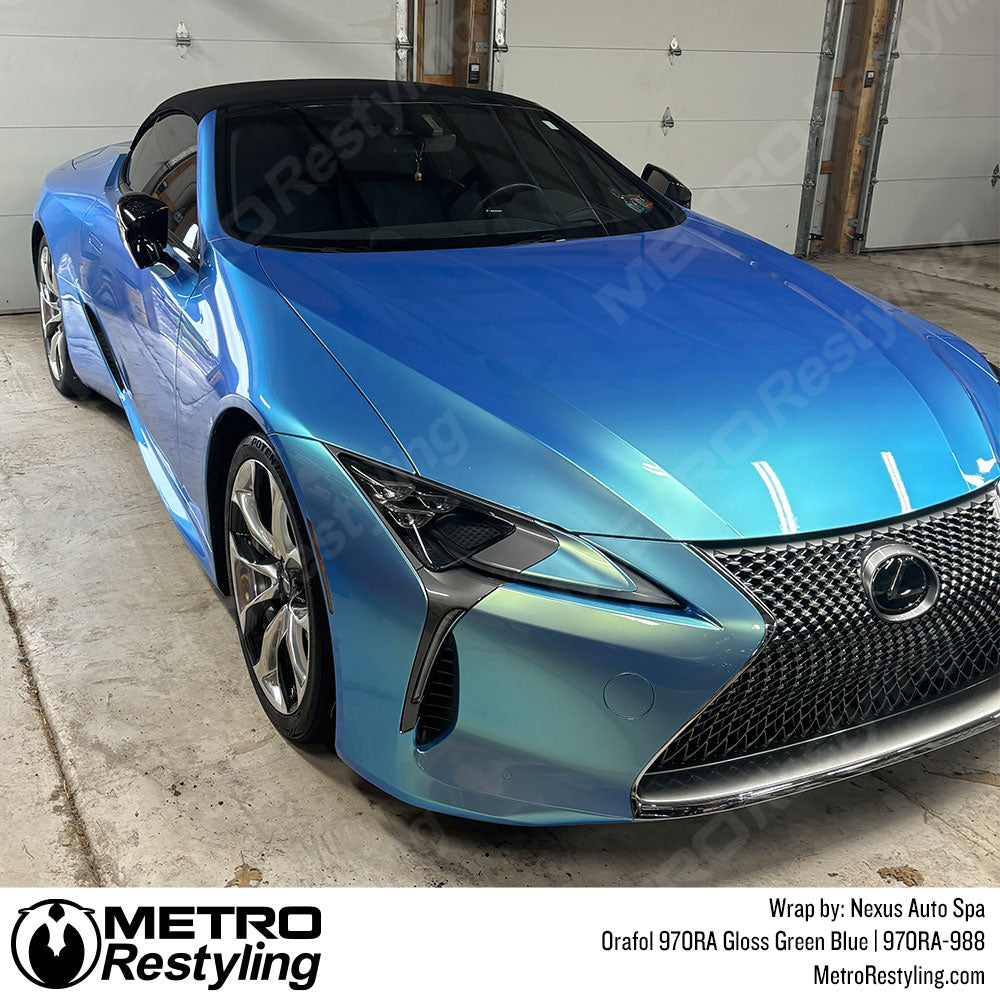 blue green car wrap