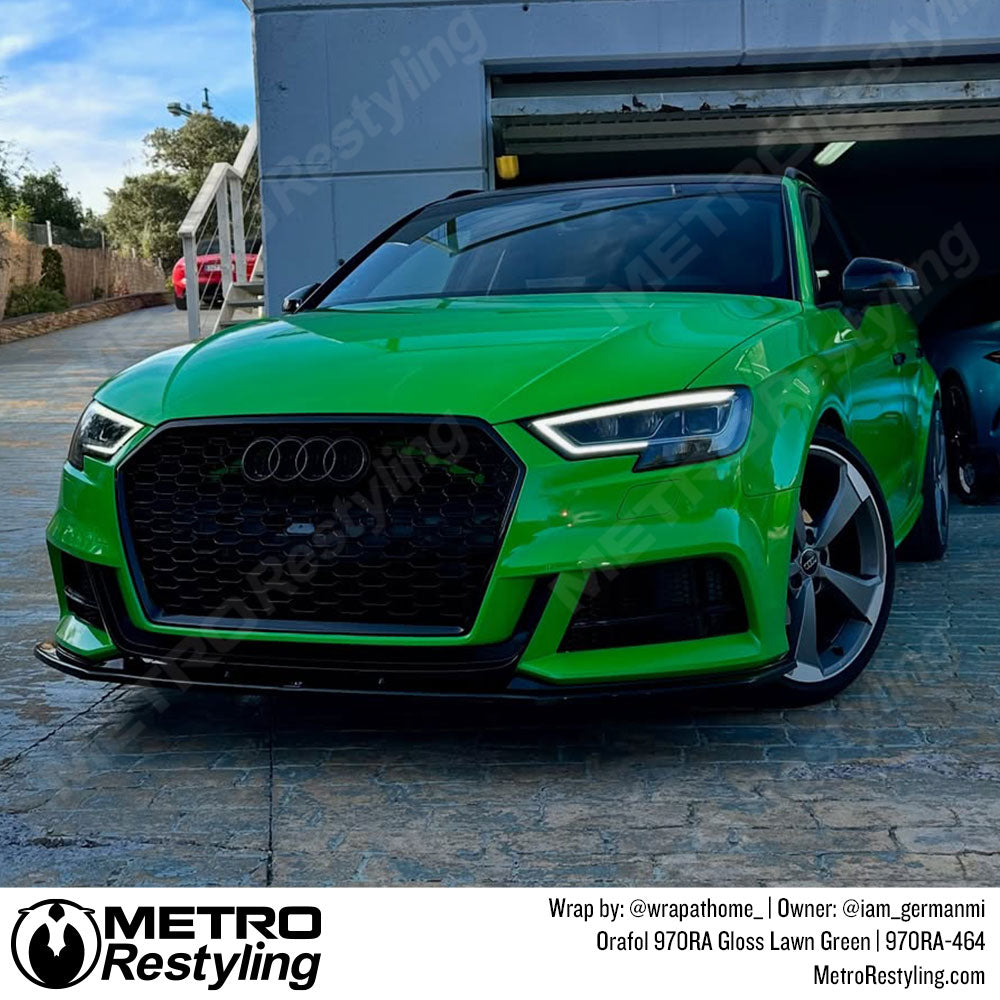 Orafol 970RA Gloss Lawn Green Vinyl Wrap | 970RA-464