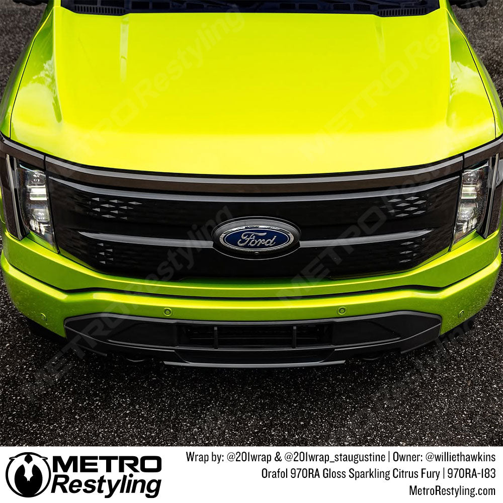 lime green truck wrap