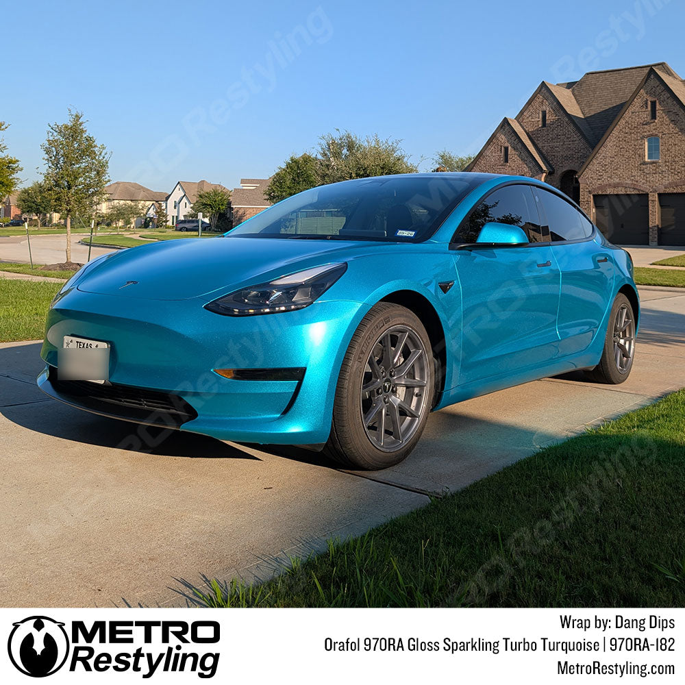 Blue Tesla Vinyl Wrap