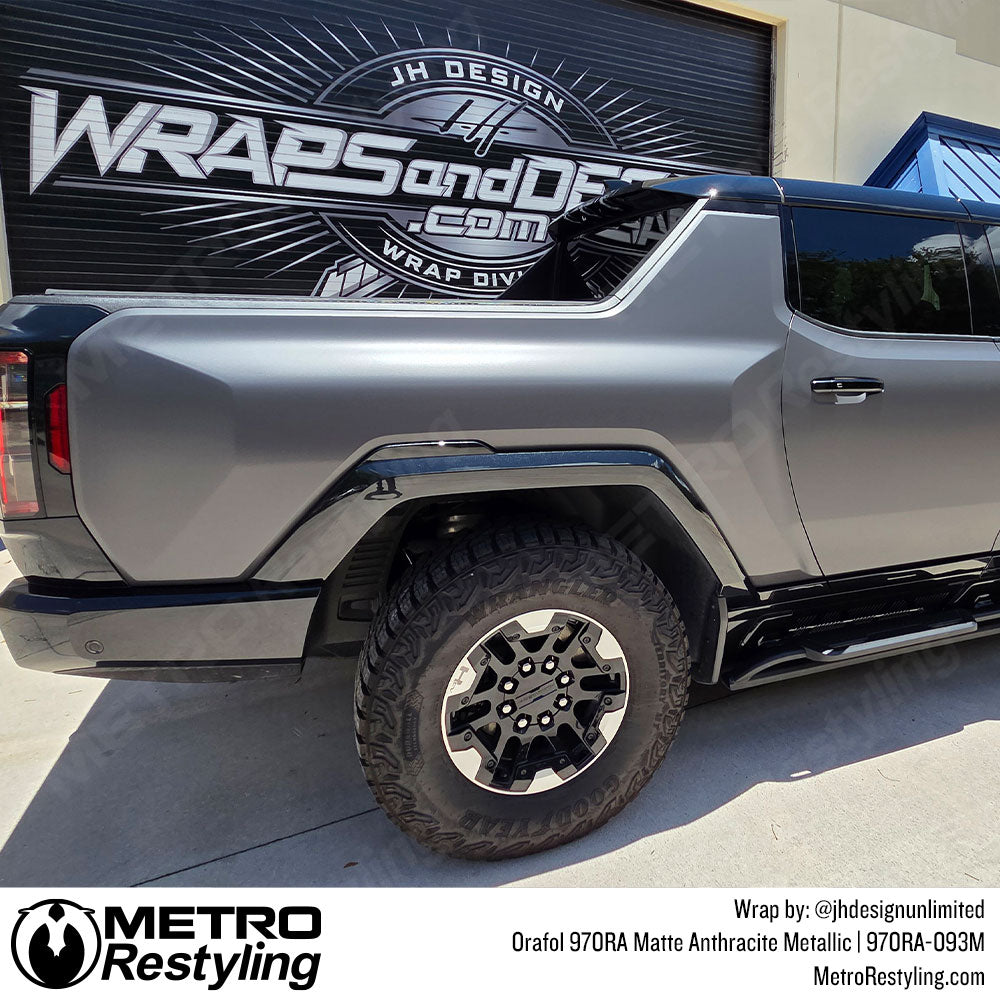 metallic grey hummer wrap