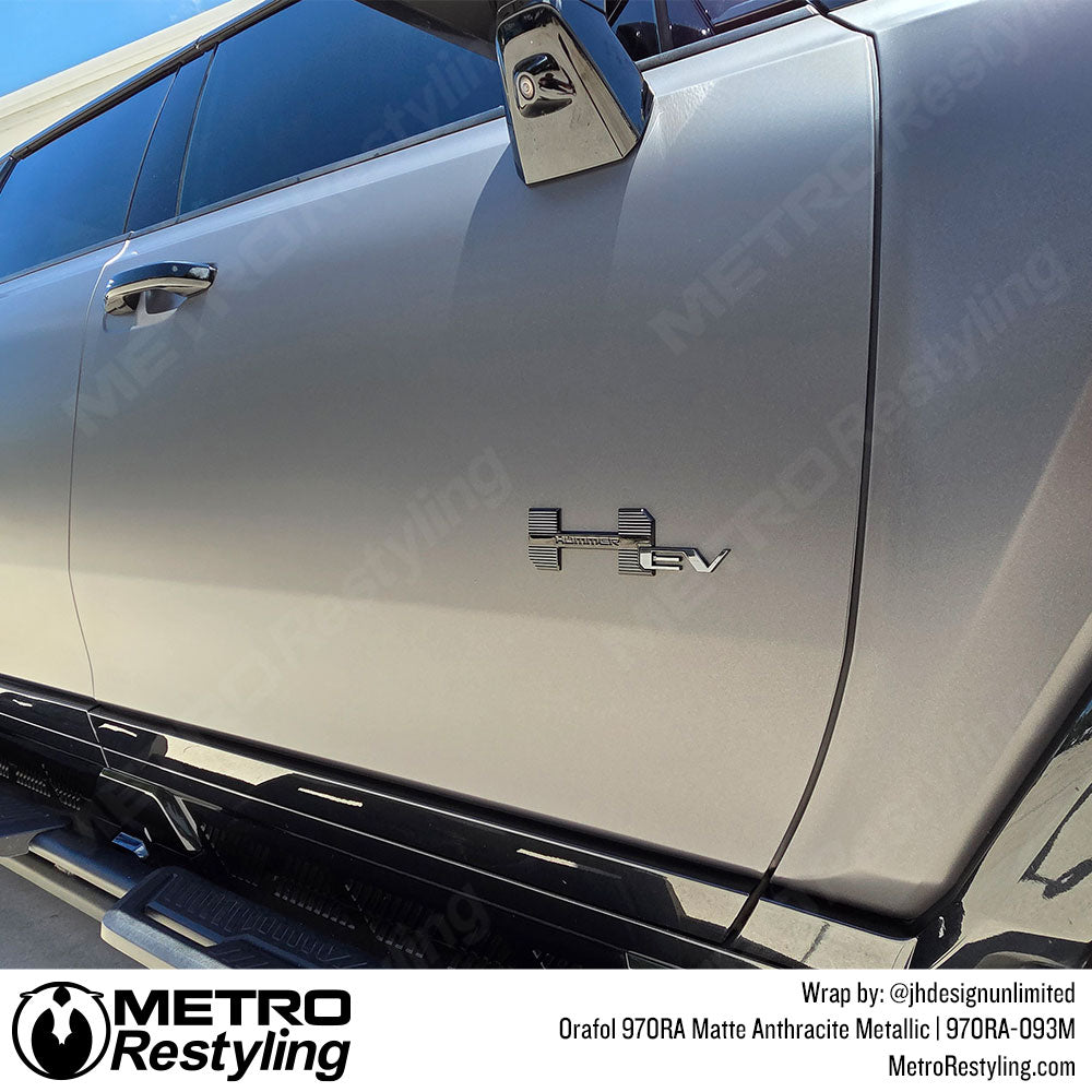 metallic grey hummer wrap
