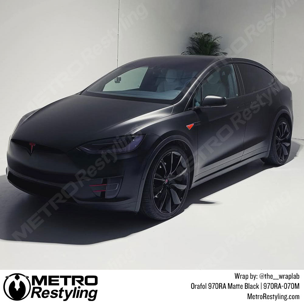 matte black tesla wrap