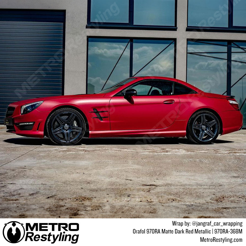 Orafol Matte Dark Red Metallic Vinyl Wrap | Metro Restyling