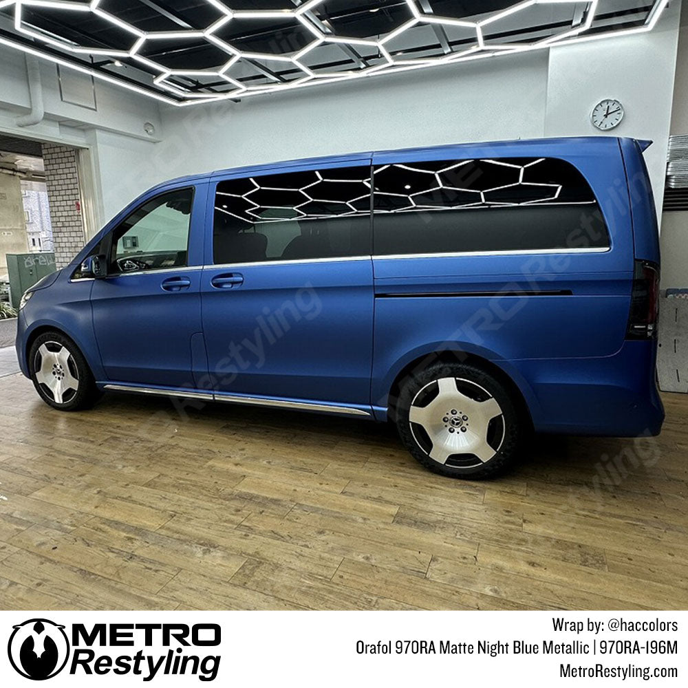 mercedes van with blue wrap