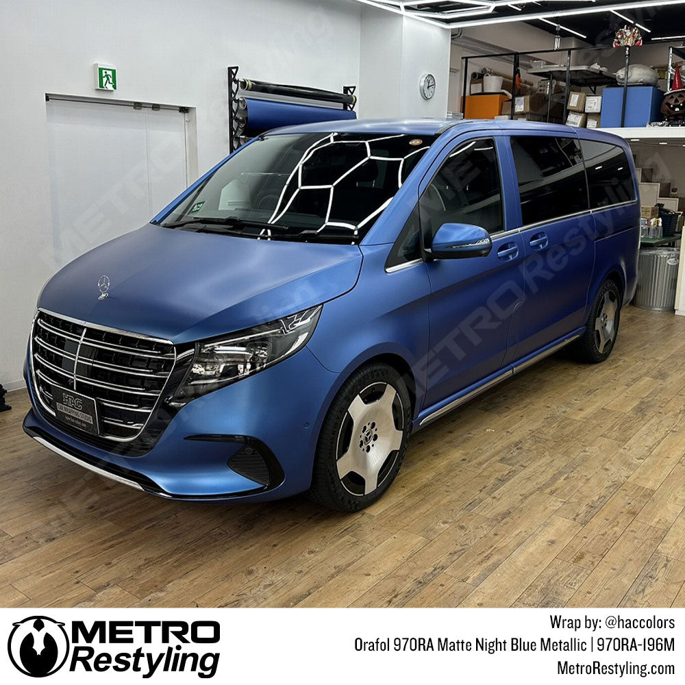 mercedes van with blue wrap
