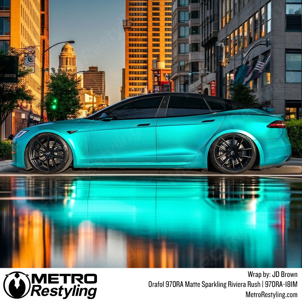 matte teal car wrap