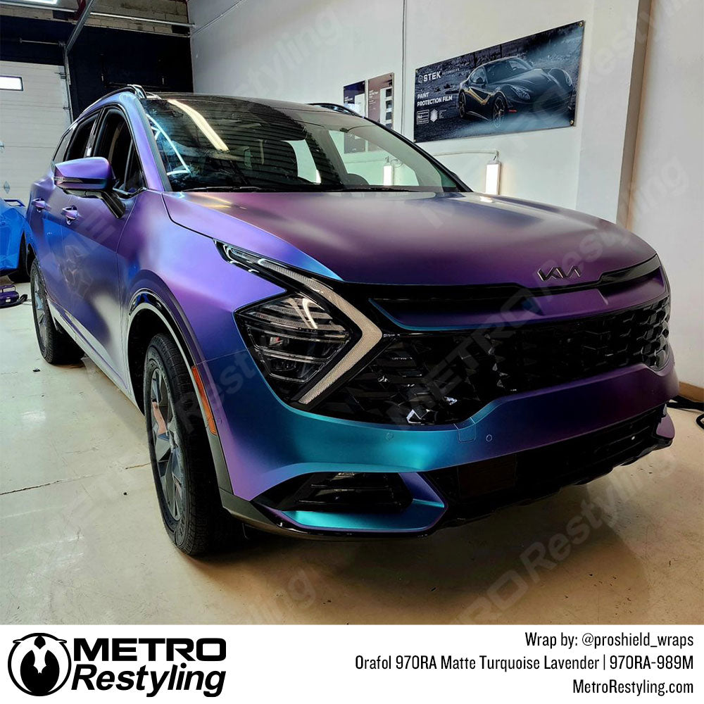 Orafol Matte Turquoise Lavender Vinyl Wrap | Metro Restyling