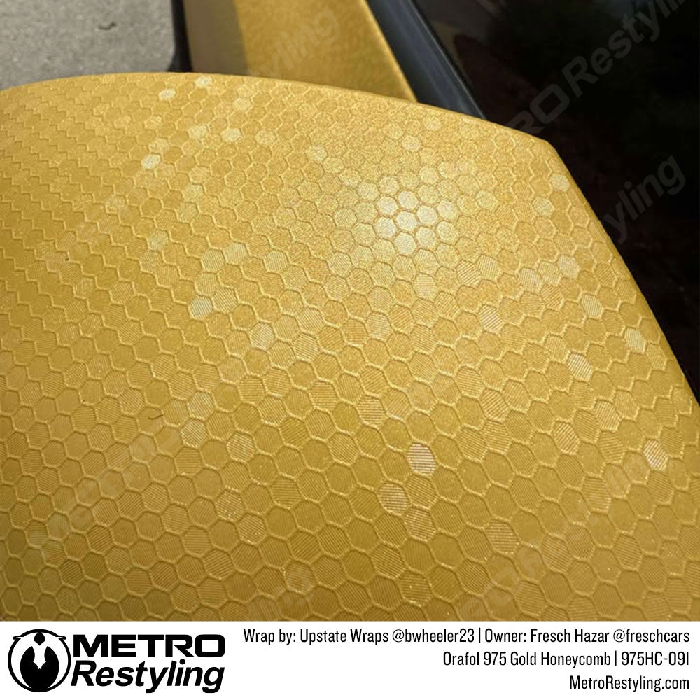 gold honeycomb car wrap