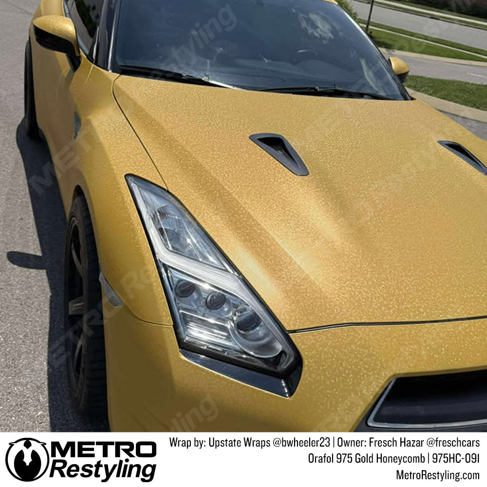 gold honeycomb car wrap