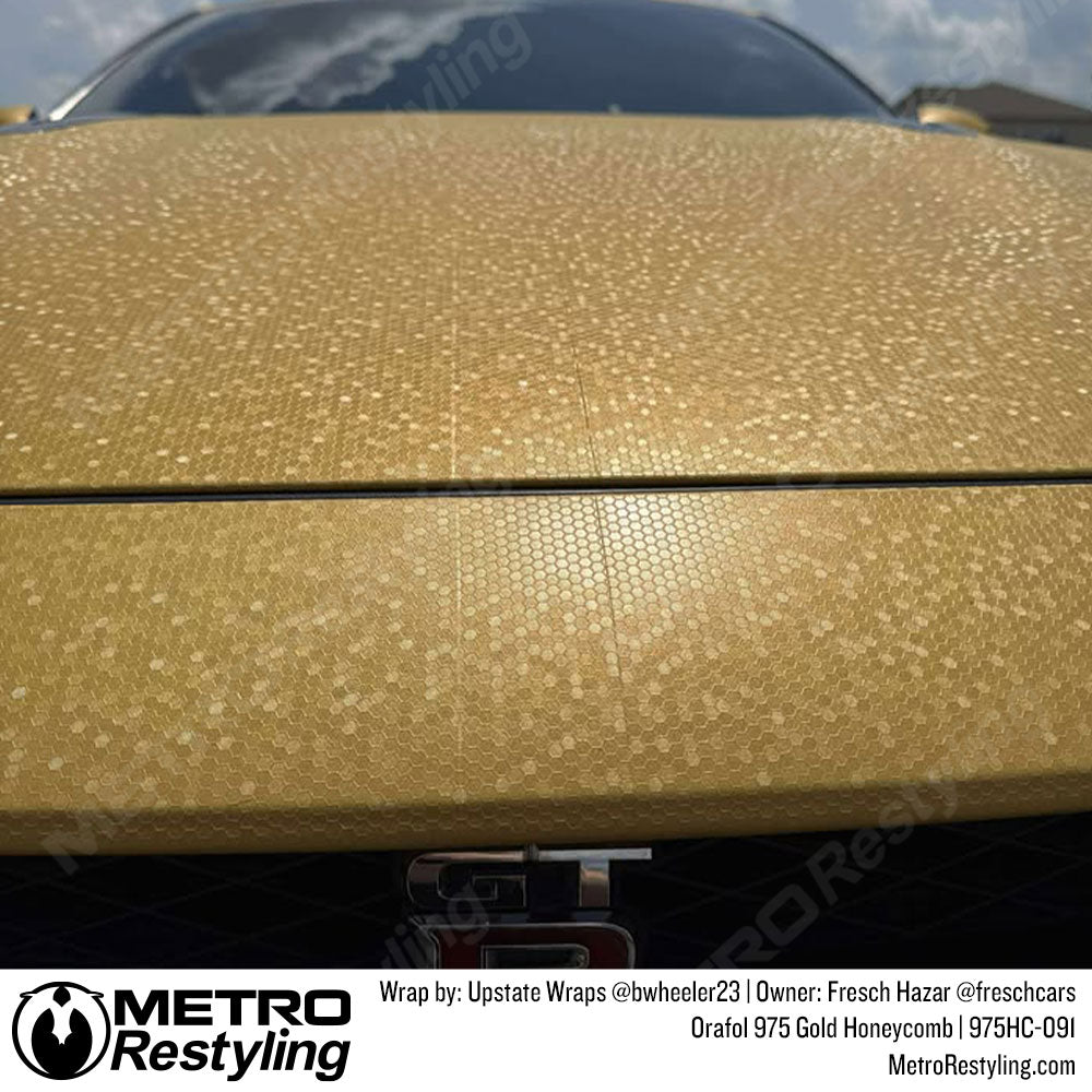 gold honeycomb car wrap