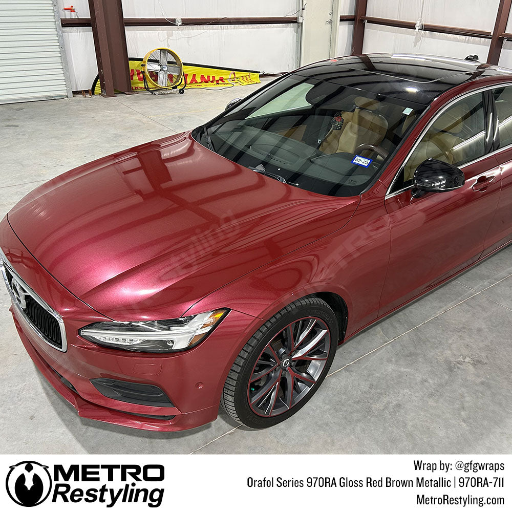 Vinyl Wrapped Volvo Gloss Red Brown Metallic