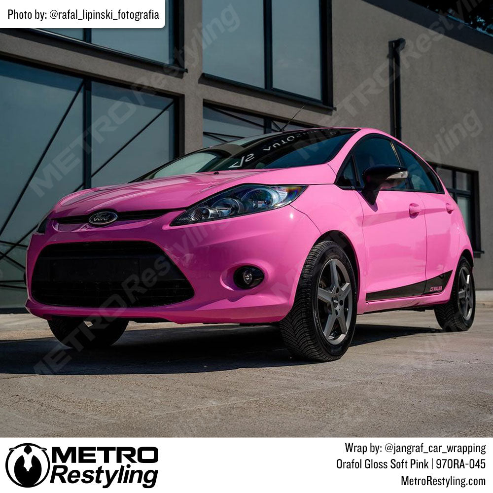 pink ford fiesta wrap