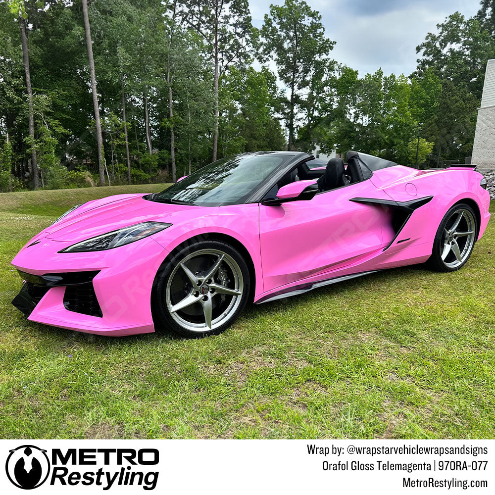 pink corvette wrap