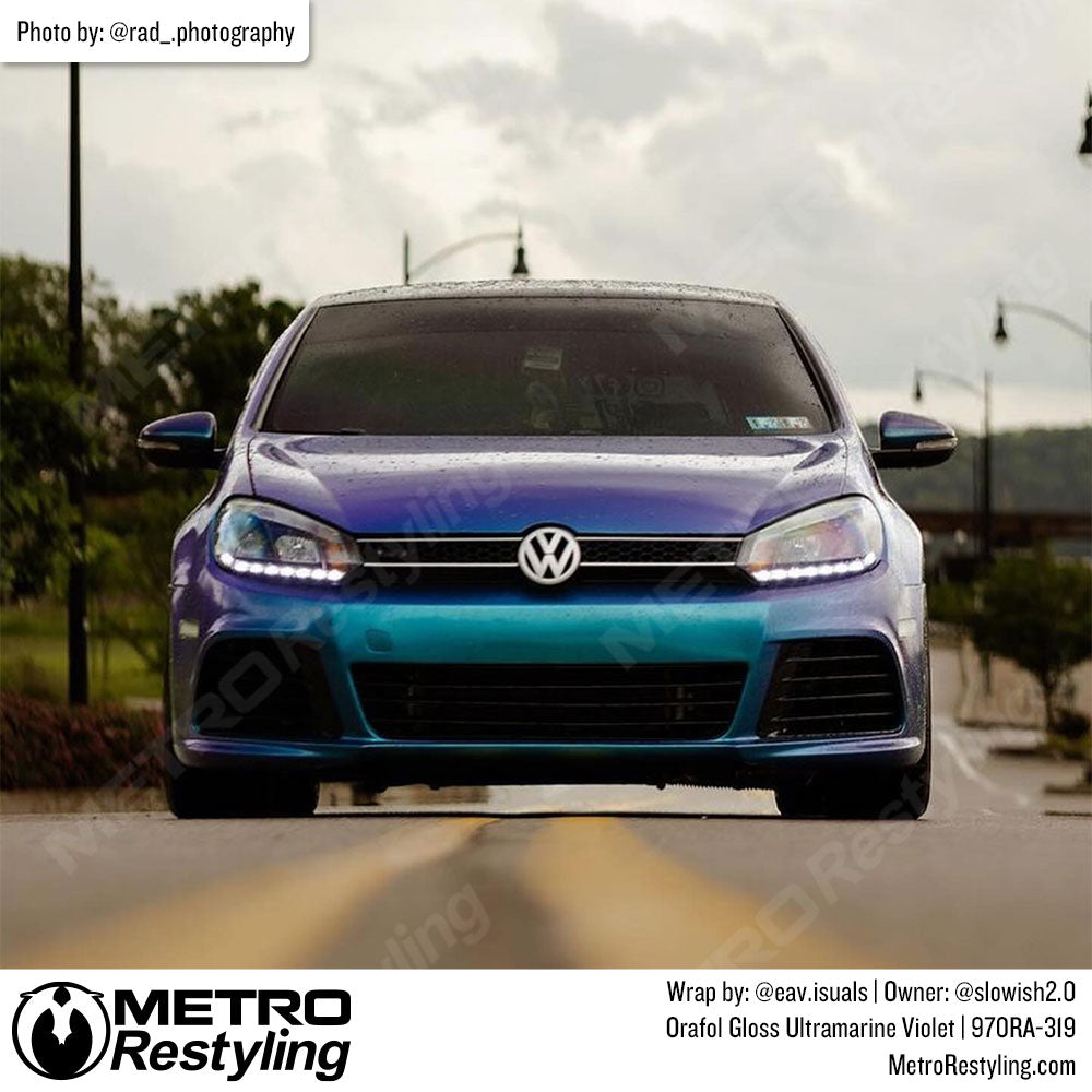 blue purple color shift car wrap