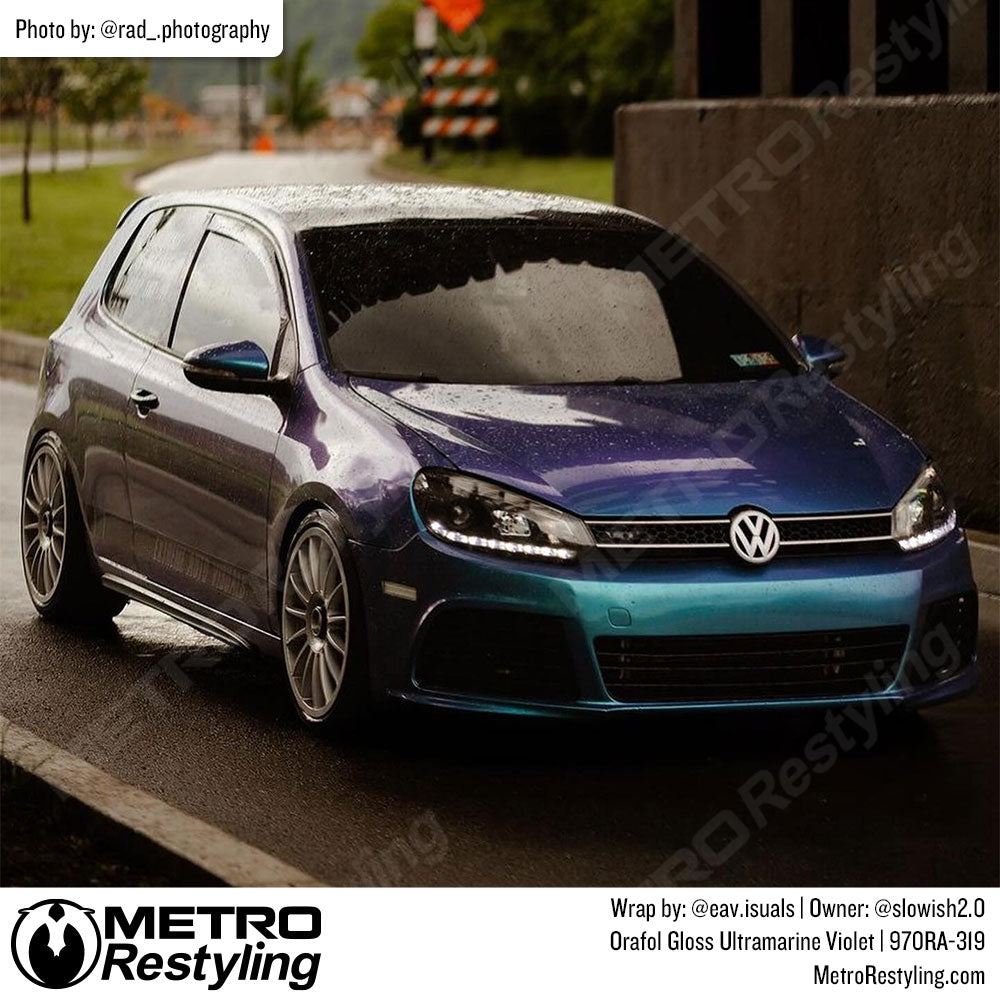 blue purple color shift car wrap