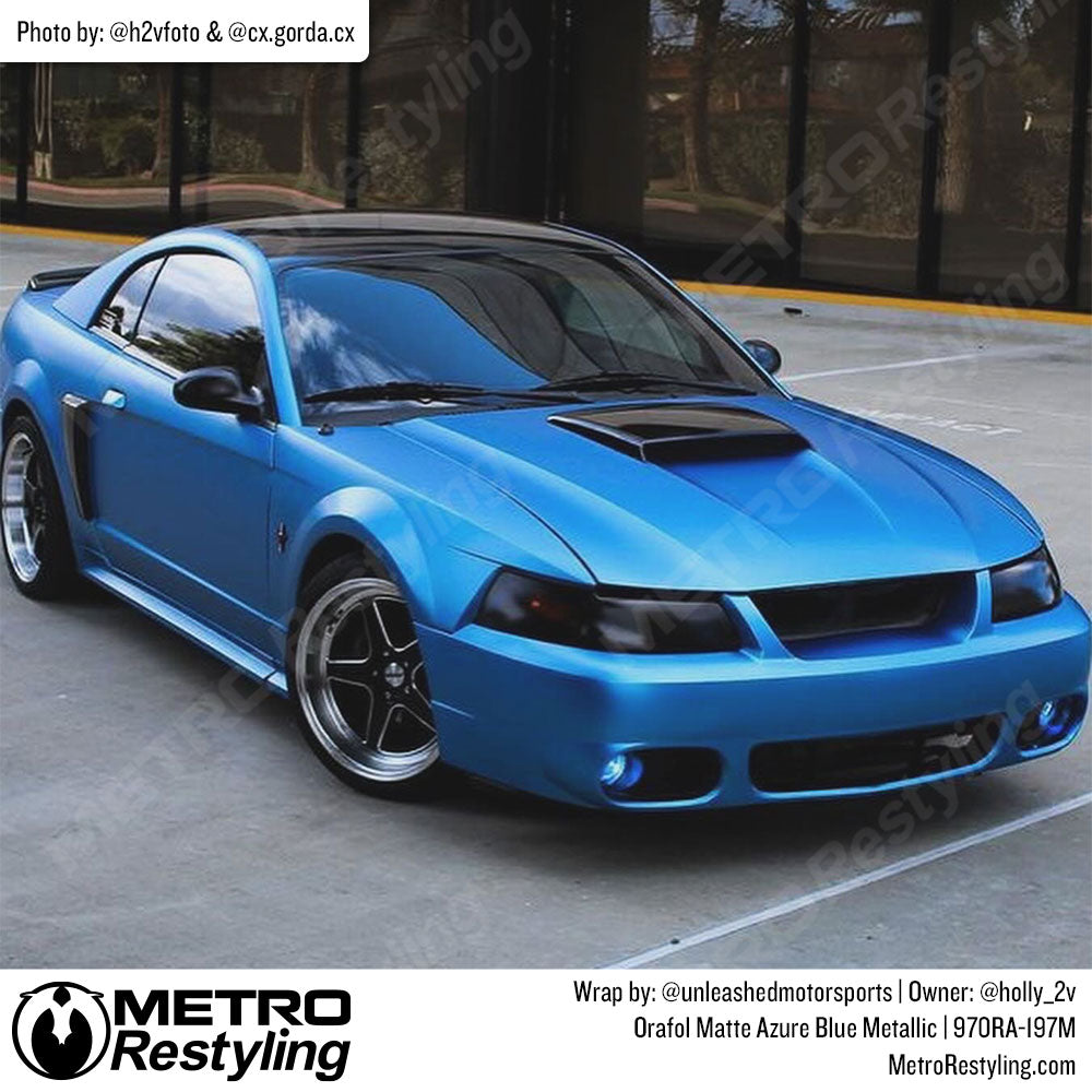 blue mustang wrap