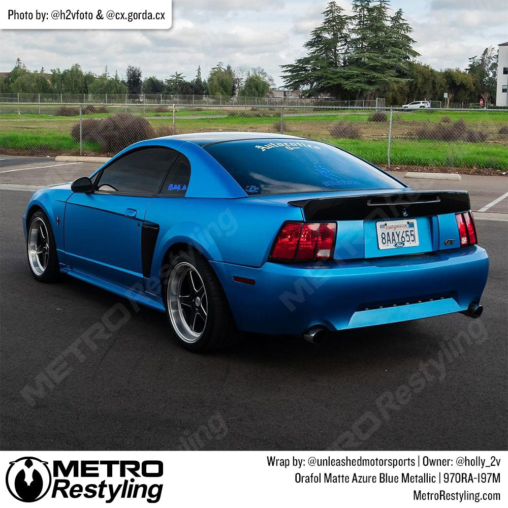 blue mustang wrap