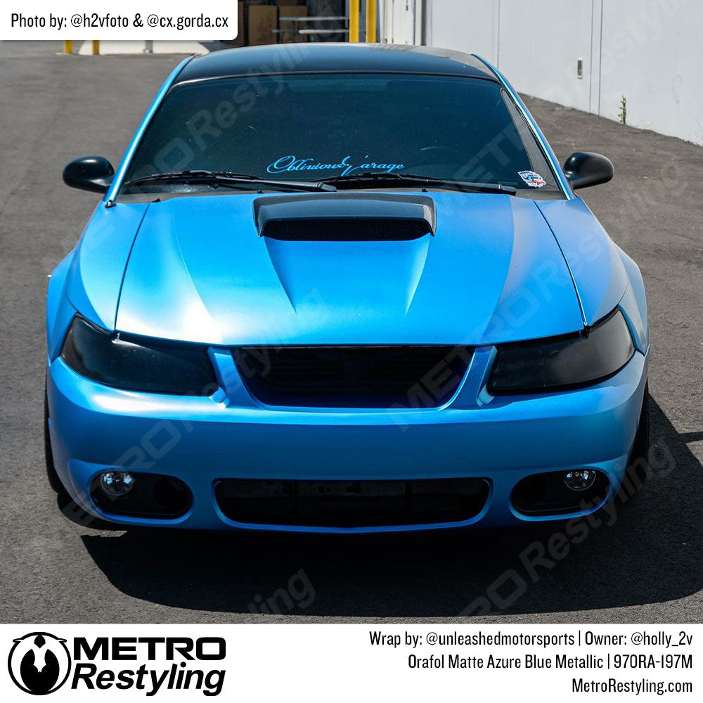 blue mustang wrap