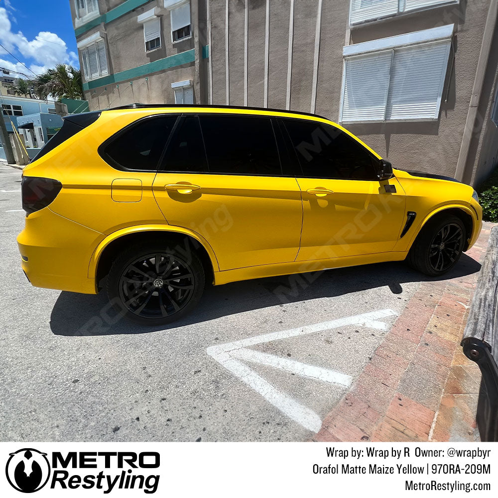 yellow bmw car wrap