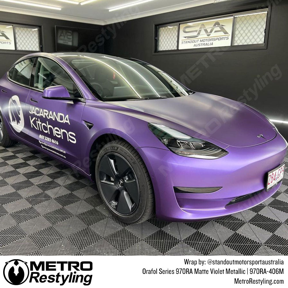 Violet Metallic Tesla Orafol Wrap