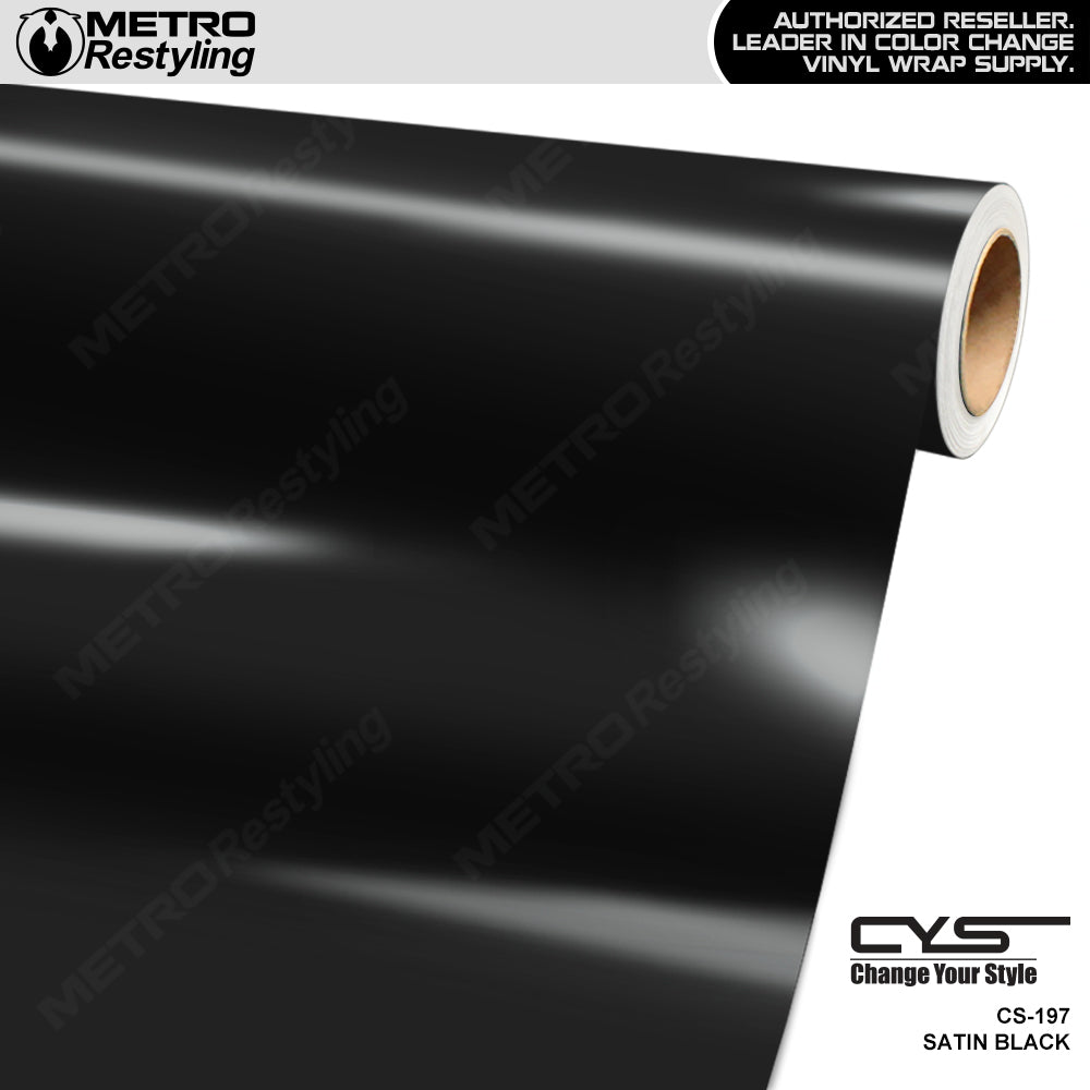 CYS Satin Absolute Black Vinyl Wrap | CS-197