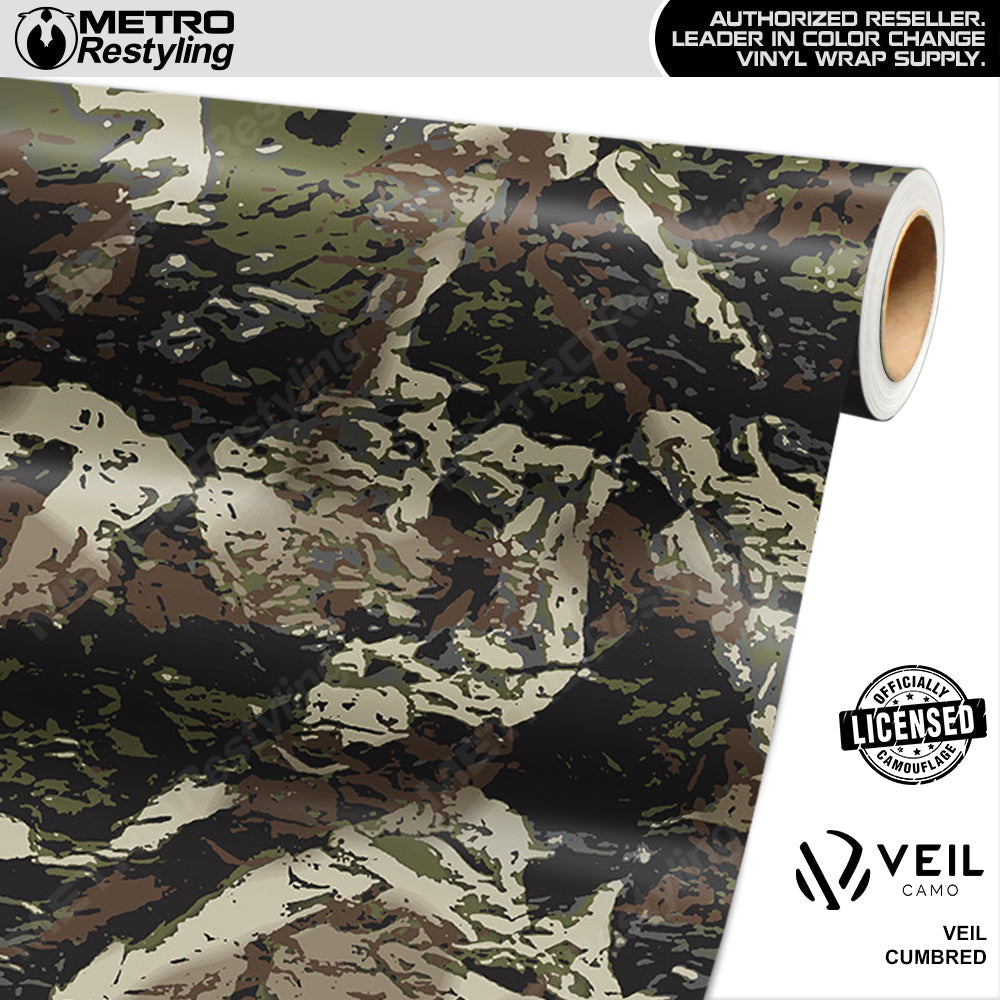 Veil Rumba Cumbred Camouflage Vinyl Wrap Film - Avery Film - Satin Finish | BLOWOUT STOCK | (15 sq ft) | 100378