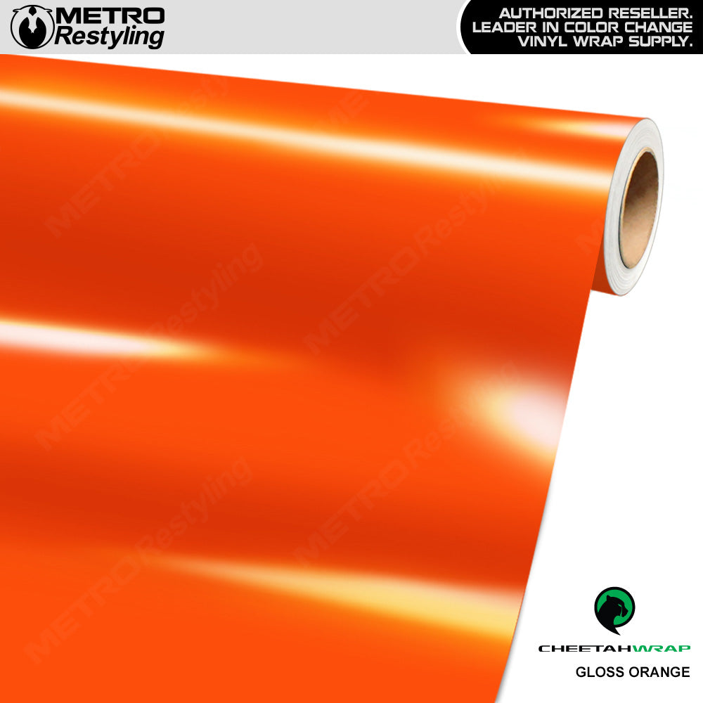 Cheetah Wrap Gloss Orange Vinyl Wrap