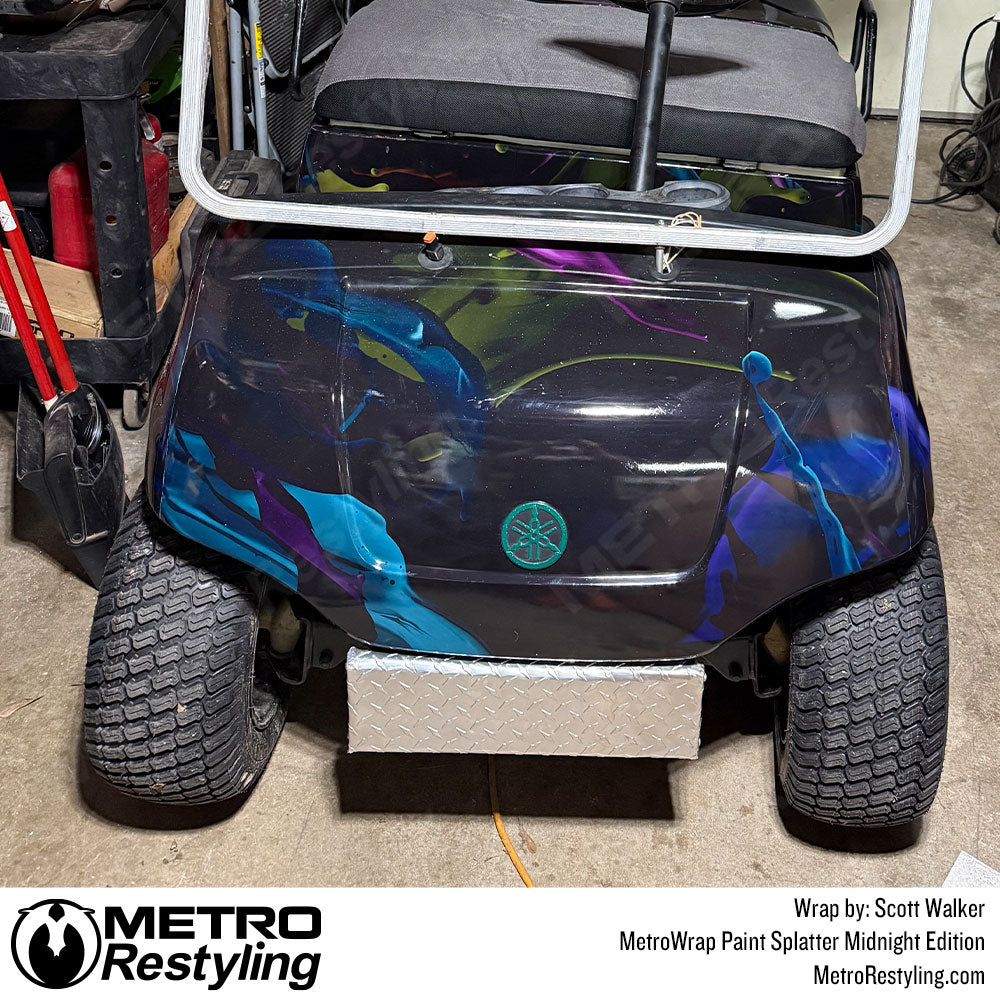paint splatter golf cart wrap