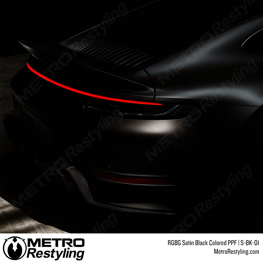 satin black ppf car wrap