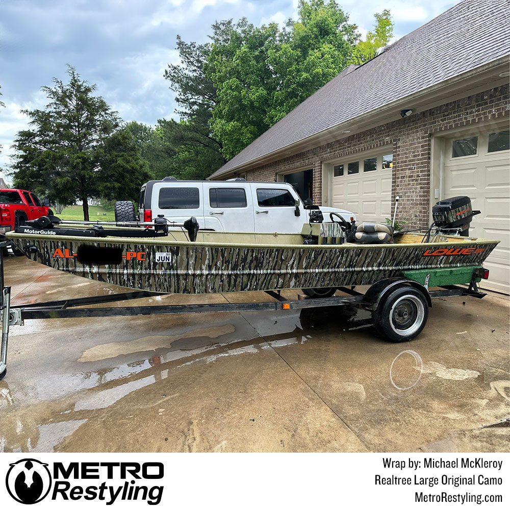 Large realtree original boat wrap