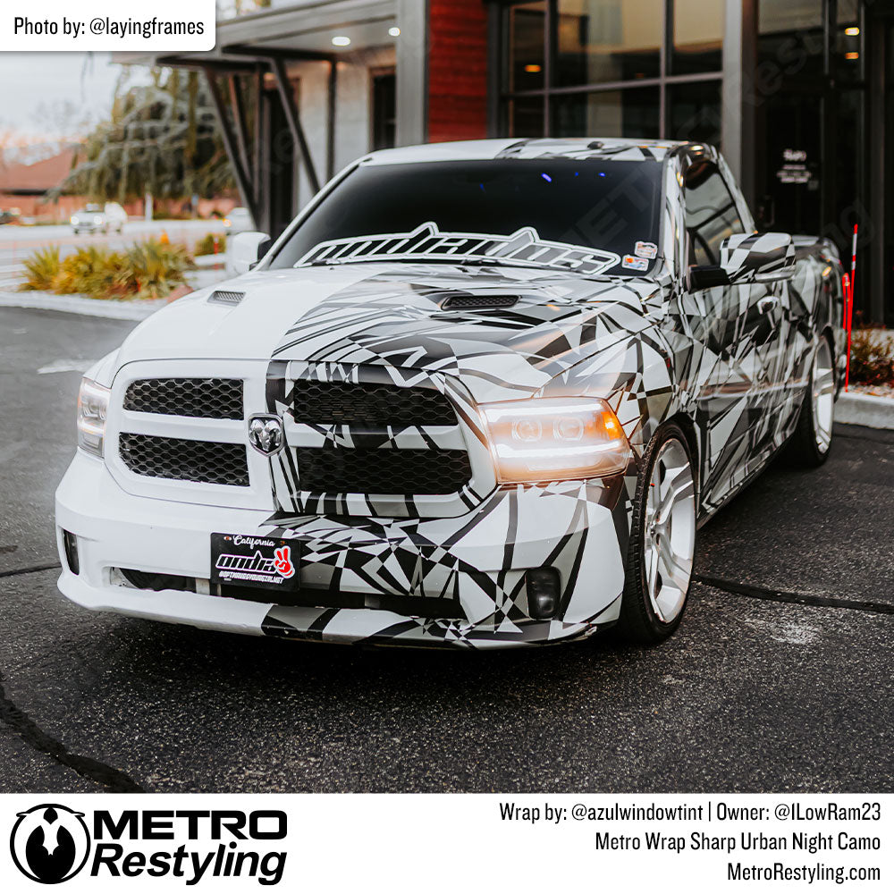 sharp camo truck wrap
