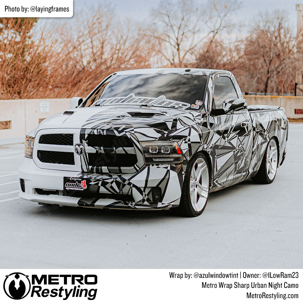sharp camo truck wrap