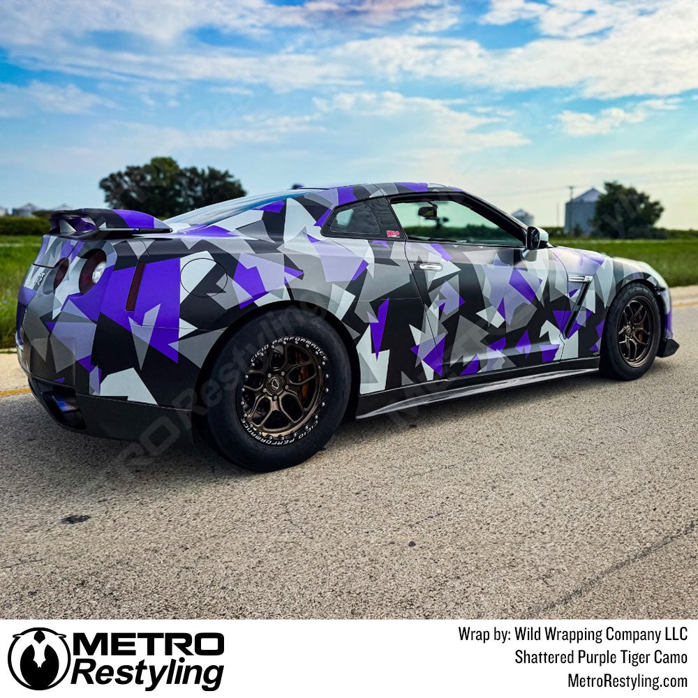 nissan with purple camo wrap