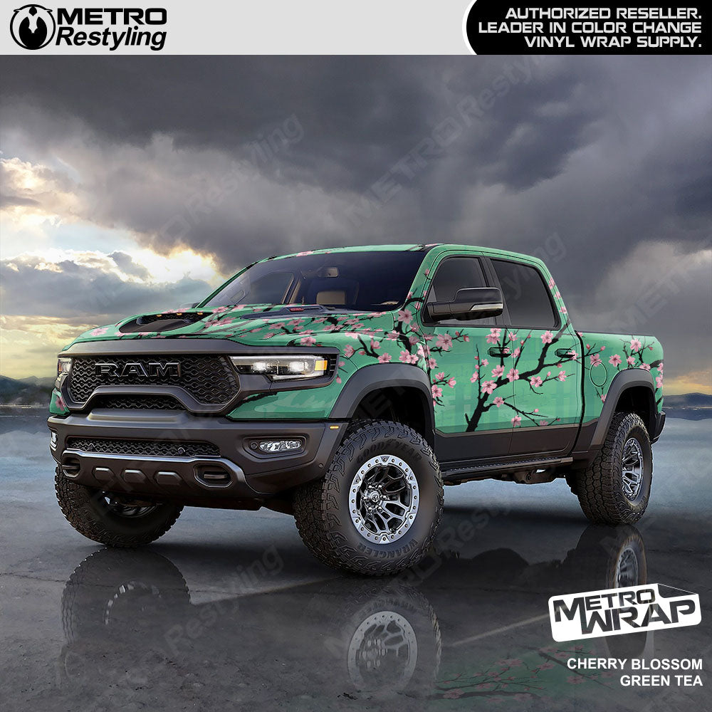 Metro Wrap Cherry Blossom Green Tea Vinyl Film