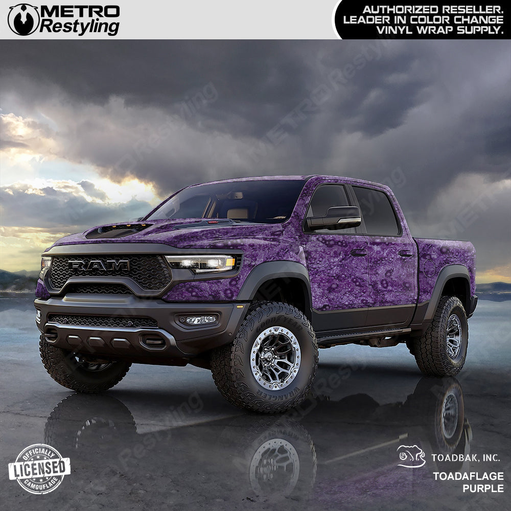Toadaflage Purple Camo truck wrap