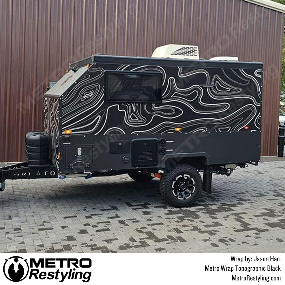Topographic Black camo vinyl wrap