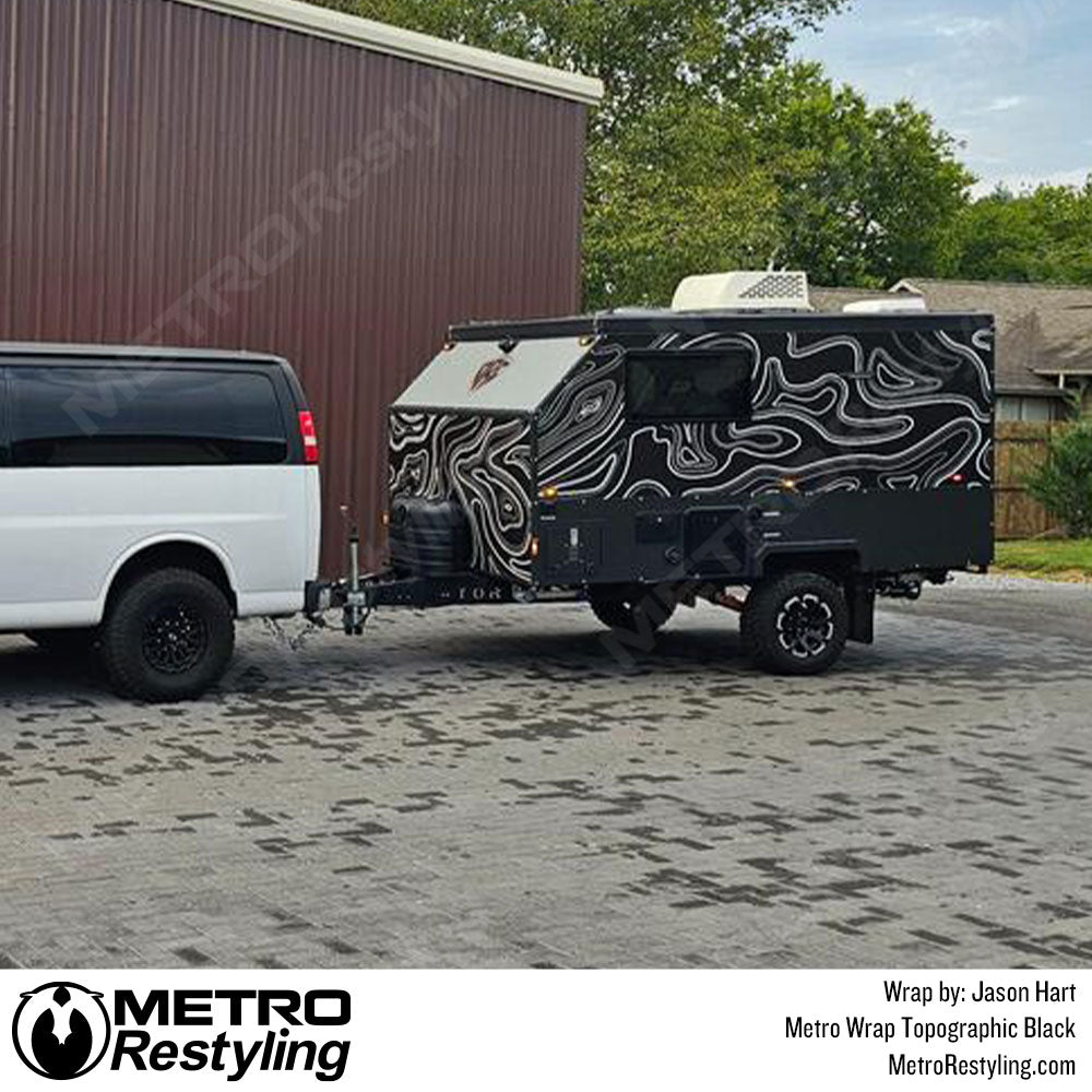 Topographic Black camo vinyl wrap