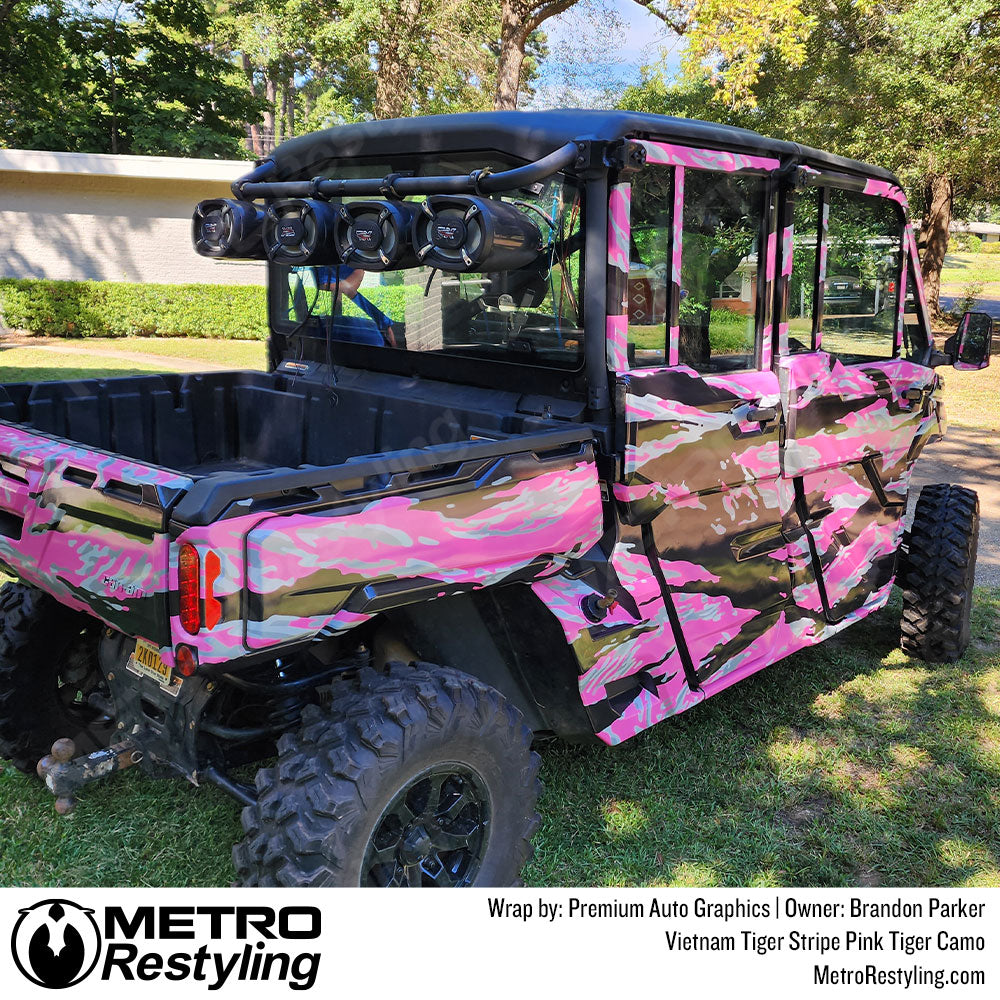 can am utv with pink tiger camo