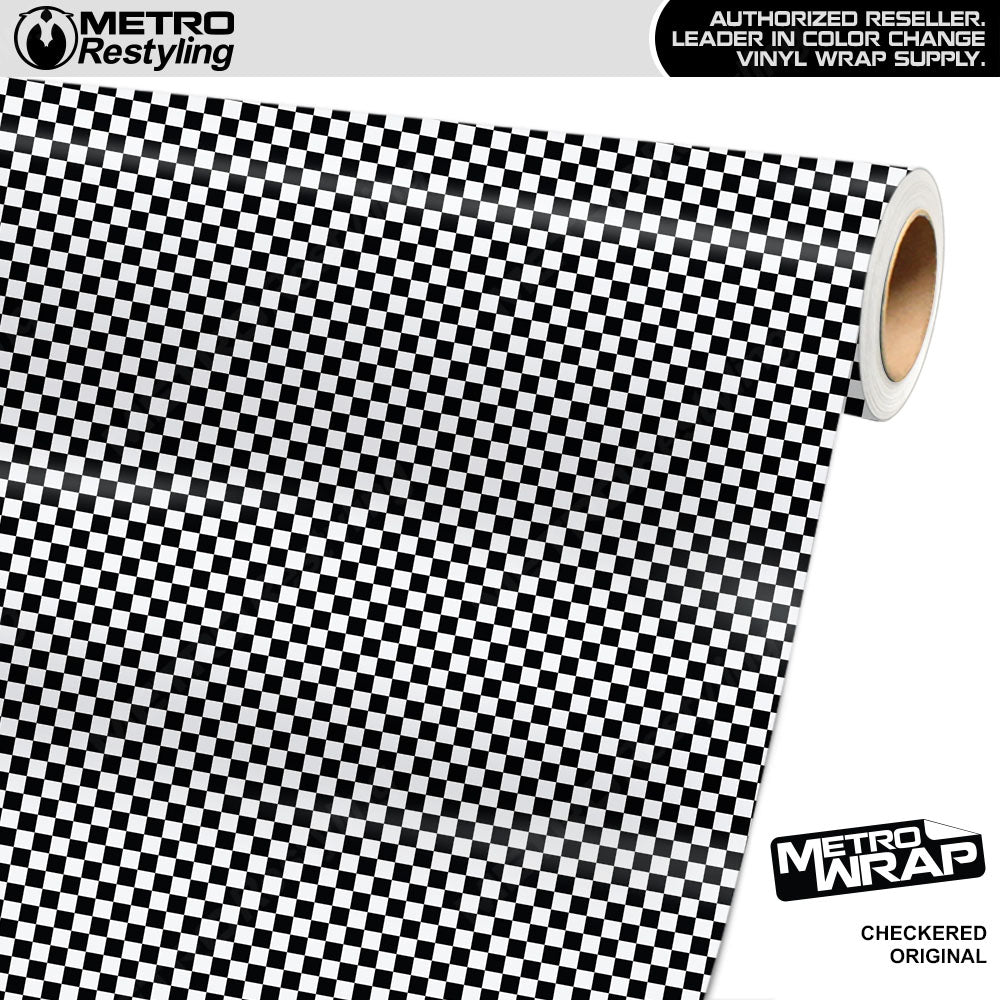 Mini Checkered Original checkered vinyl wrap - vinyl film pattern swatch with mini checkerboard pattern