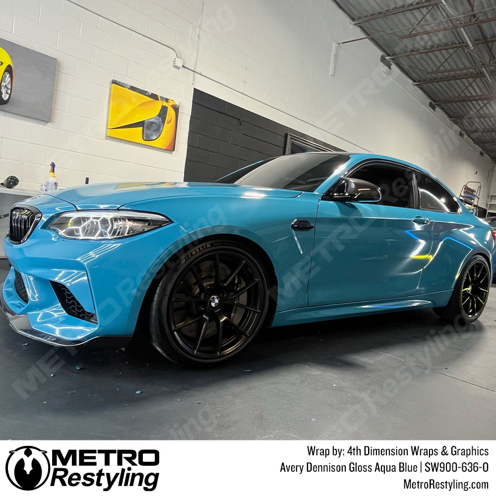 blue bmw wrap