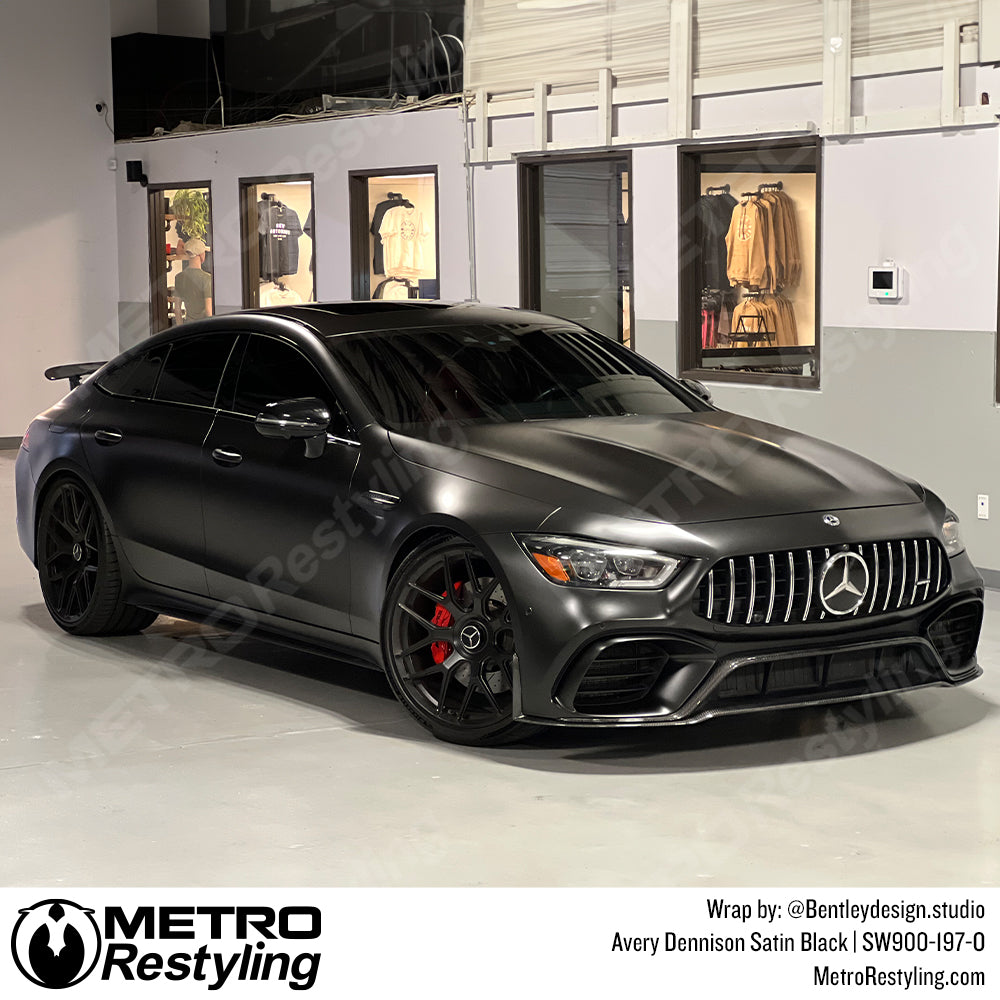 Mercedes Black Car Wrap