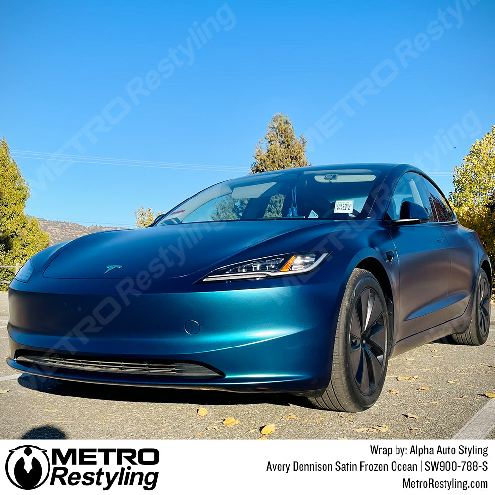 blue tesla wrap