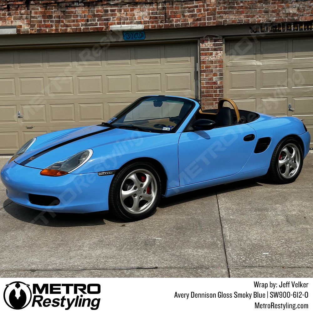 light blue porsche wrap