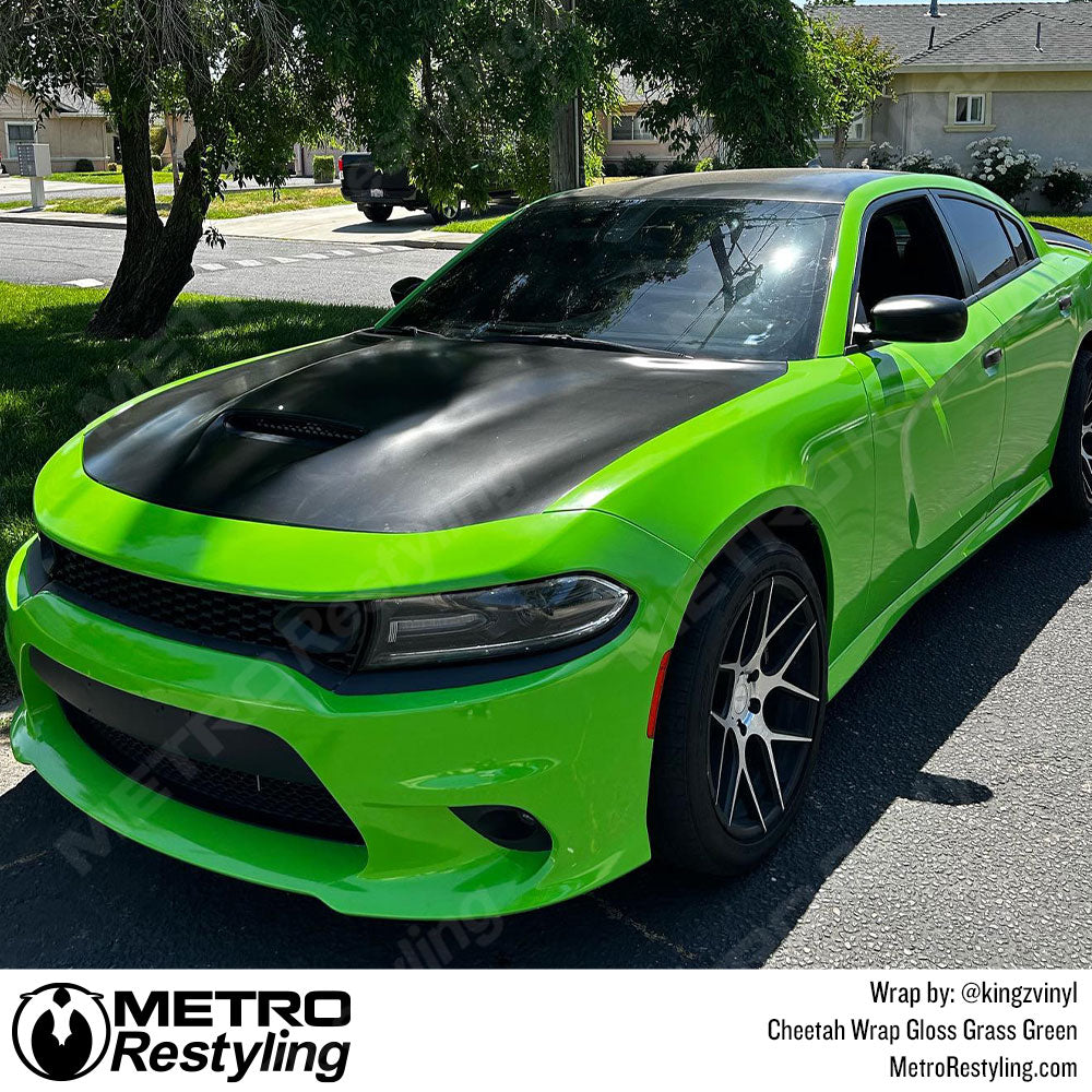 green dodge charger wrap