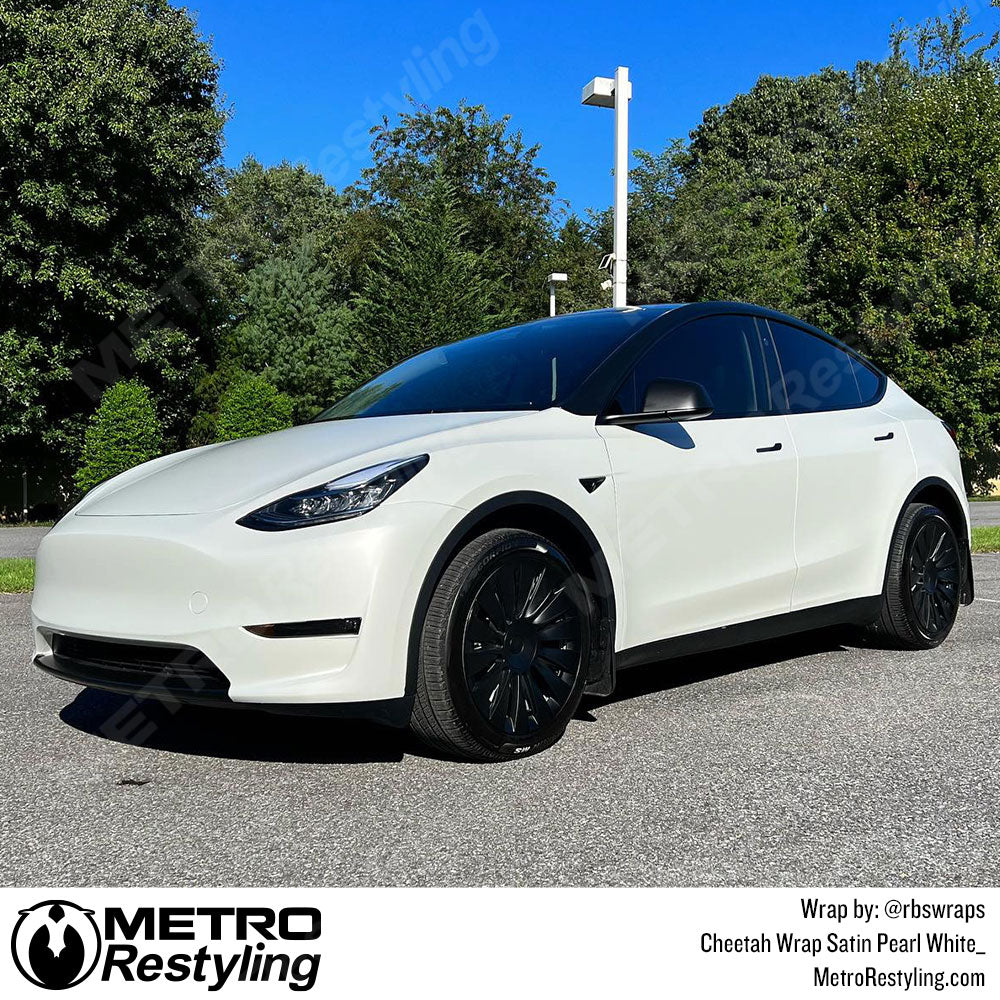 white tesla wrap