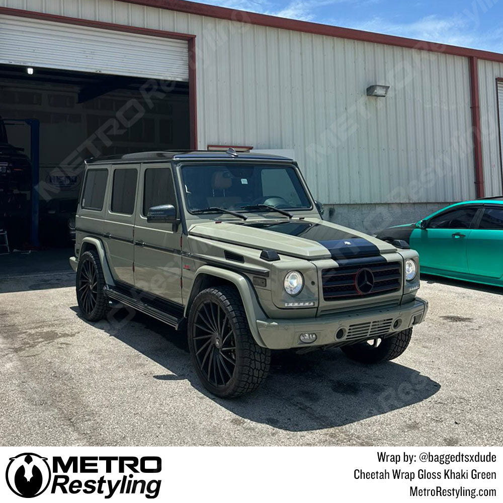 Gloss Khaki Green Mercedes wrap