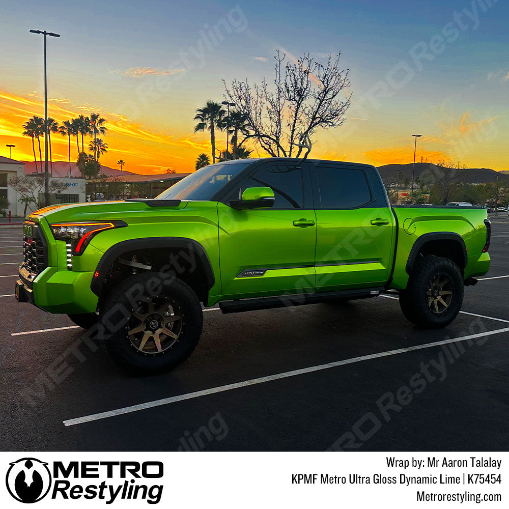 Ultra Gloss Dynamic Lime Vinyl Wrap - KPMF | Metro Restyling